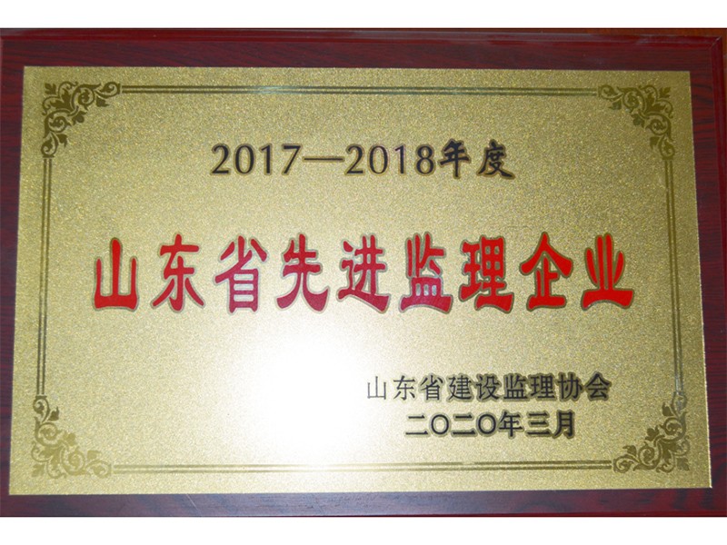 山東省先進監(jiān)理企業(yè)